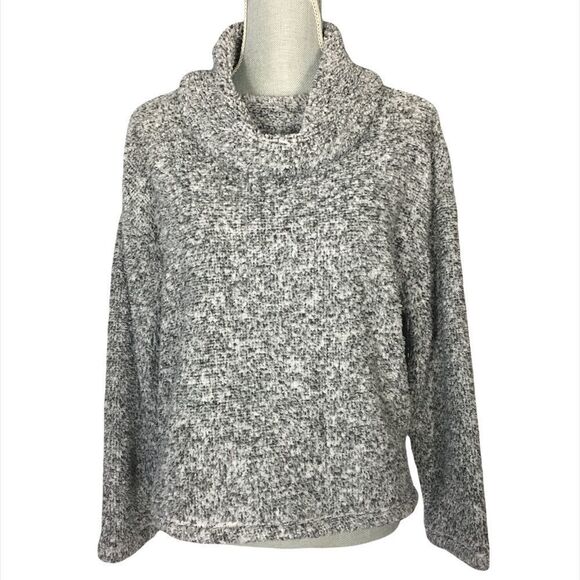 So Heathered Grey Cowl Neck Fleece Pullover Top Size S - Picture 1 of 3